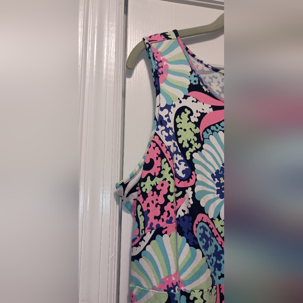 Talbots Plus pink Blue Paisley Print maxi Dress size 1X - Picture 5 of 6